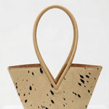 Hair-on leather basket handbag for every day use 