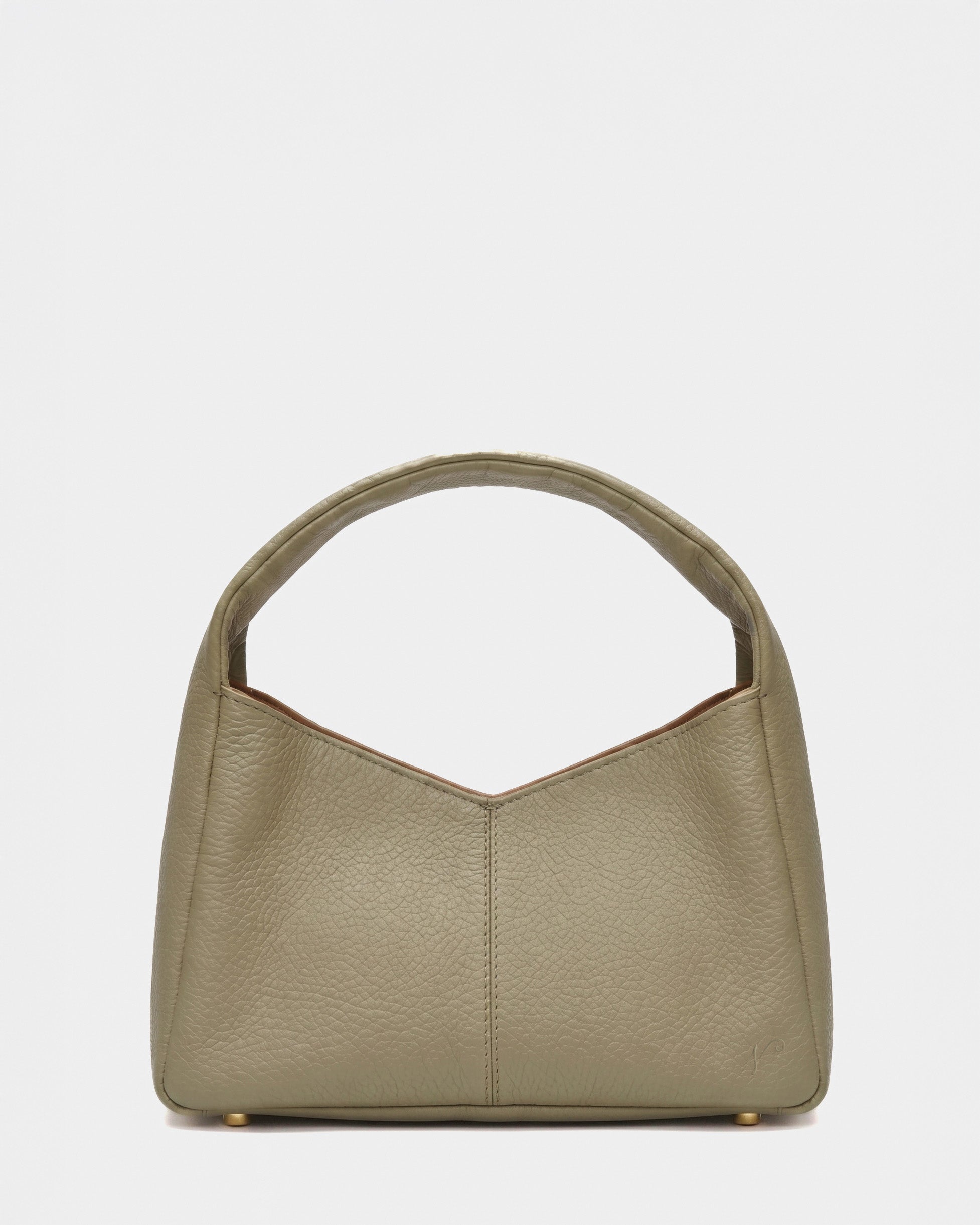 Green handbag on a white background